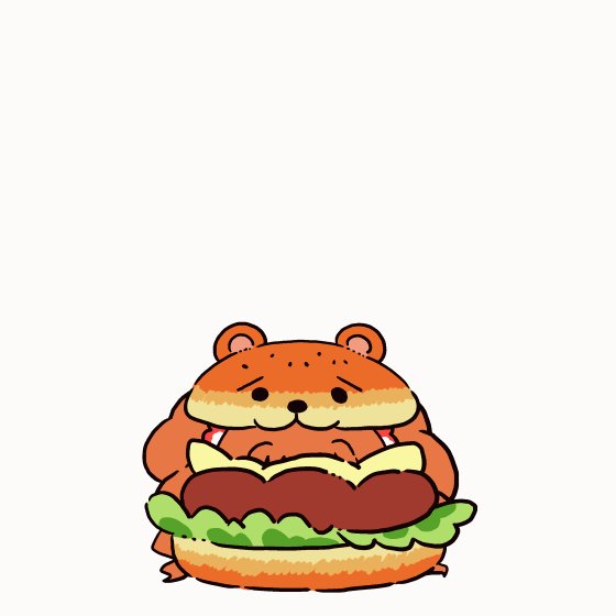 やよちゃんバーガー。サザエさんのOPでタマが果物から出てくるイメージで作りました。 