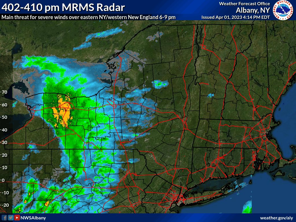 NWS Albany on Twitter "[420 pm] Radar to our west does not look