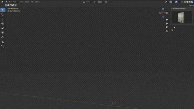 Buildings Generator FREE Blender Addon 29種類のビルを選んで簡単配置出来るビルジ