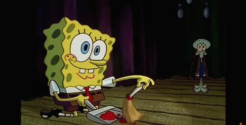 Spongebob Sweeping GIF