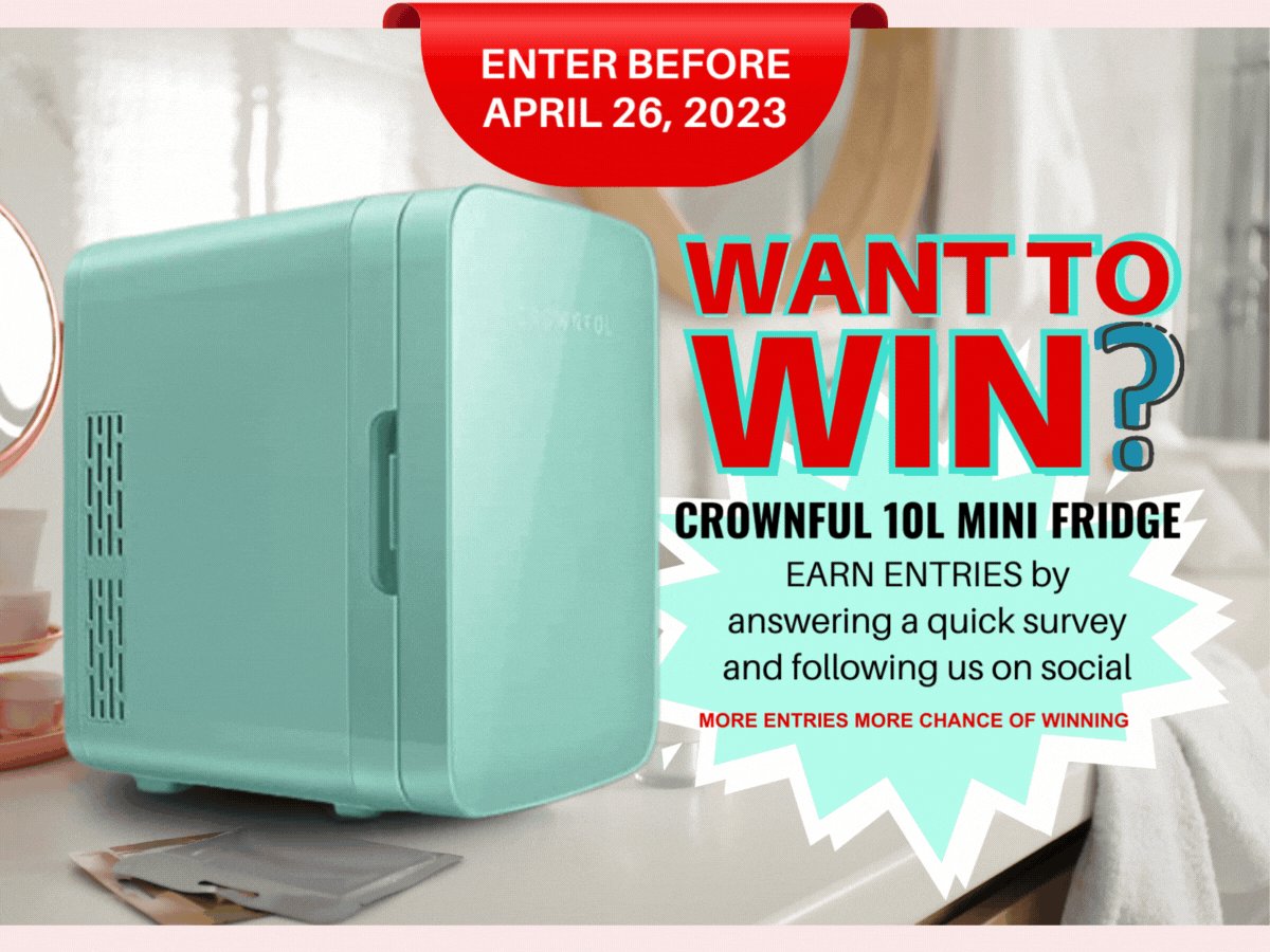 Crownful on X: Chill out with Crownful! Enter our giveaway for a chance to  win a must-have 10L Mini Fridge. HOW TO ENTER -   Simply answer a quick survey 2. Follow