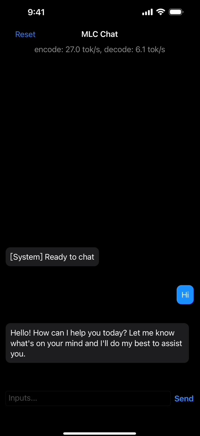 Tianqi chen on twitter running llm based chat locally on iphone with