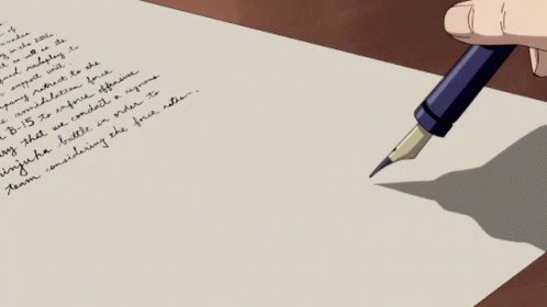 Stift, der ein Schreiben un...