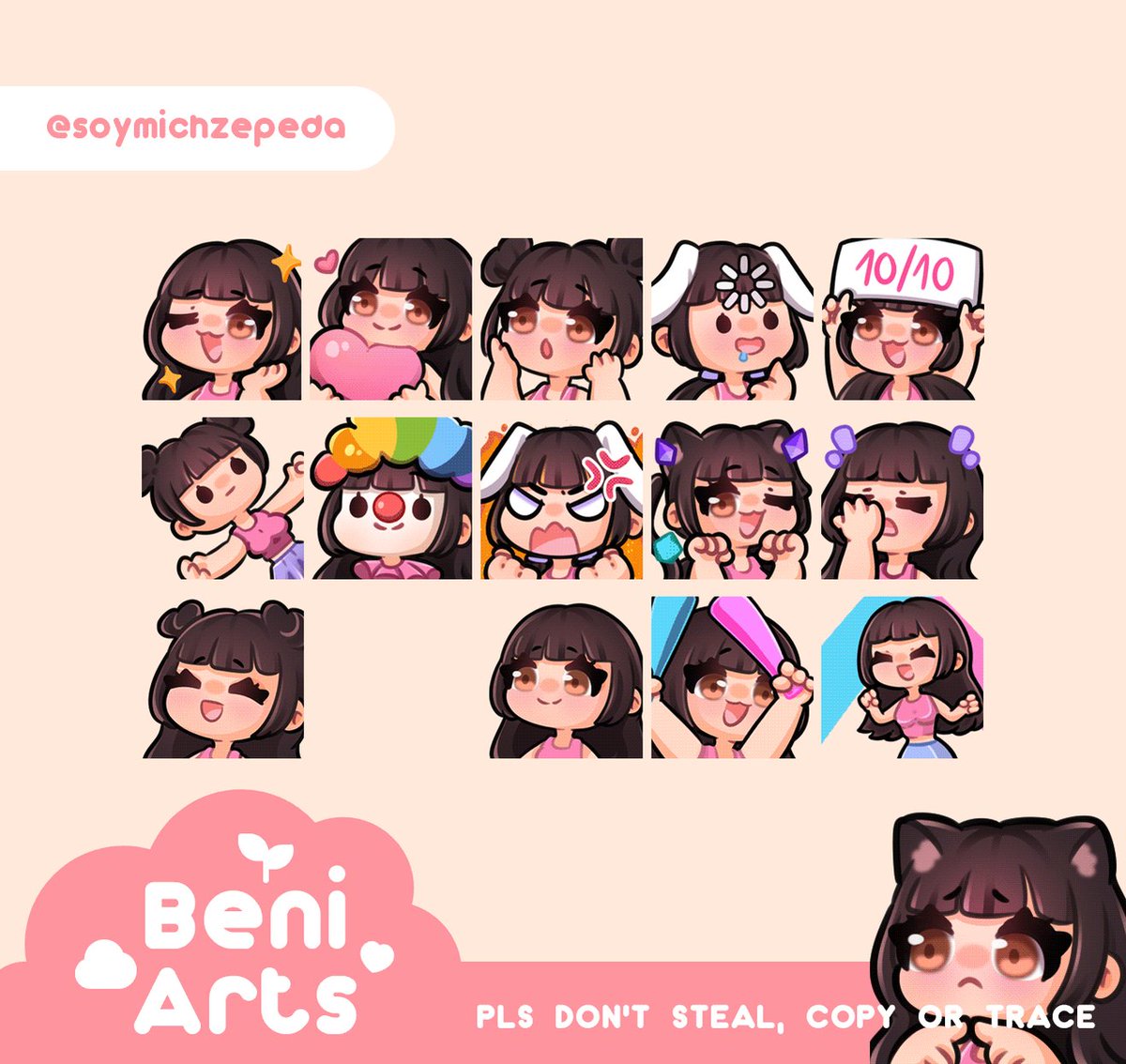 ☁️🌷˗ˏˋ𝓑𝓮𝓷𝓲ˎˊ˗🌷☁️ on Twitter: "Emotes para @soymichzepeda ☁️💫💫"