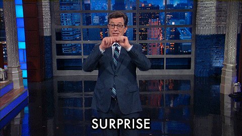 Excited Stephen Colbert GIF...