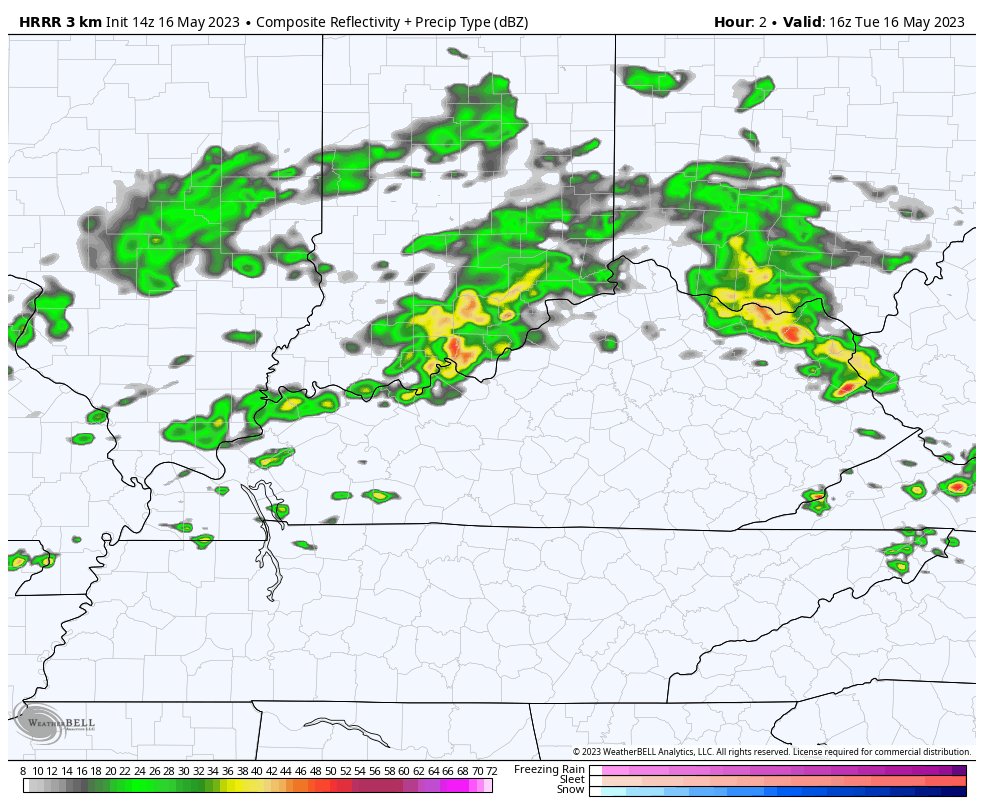 Chris Bailey on Twitter "The Future Radar from the HRRR shows the line