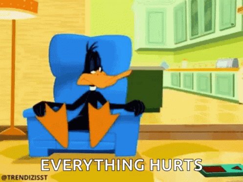 Daffy Duck Back Pain GIF