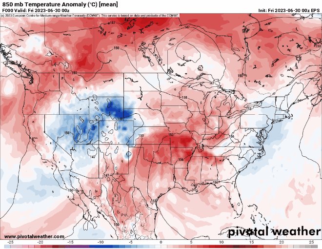 Ronh on twitter us eps temperature anomaly 00z forecast for jun 30 to