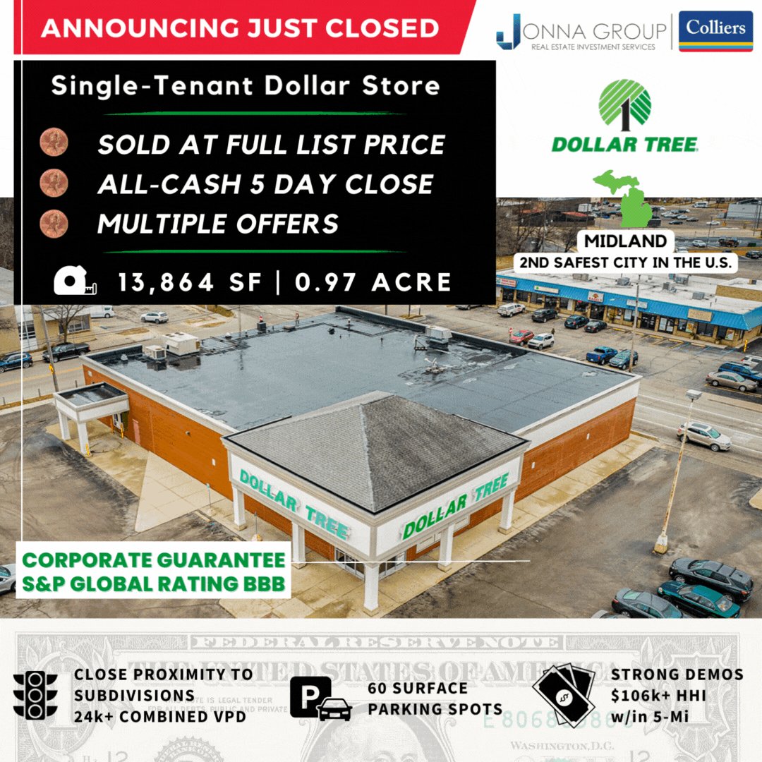 Jonna Group on Twitter "SOLD Dollar Tree Midland, MI SingleTenant