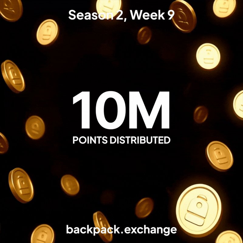 Backpack Exchange Season 2 Week 9 10M Points Distributed animation