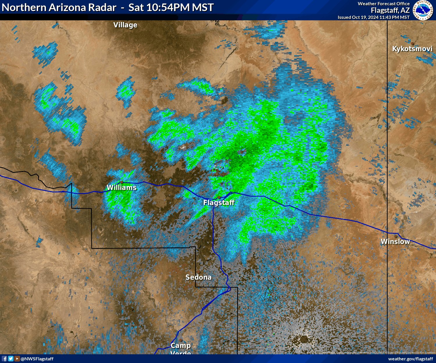 Flagstaff Arizona Weather Map Tornado Warning Was Issued By NWS