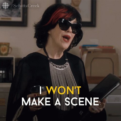 Just slipped and fell hard on… A wig. I feel like this would happen to Moira Rose! https://t.co/UNjD