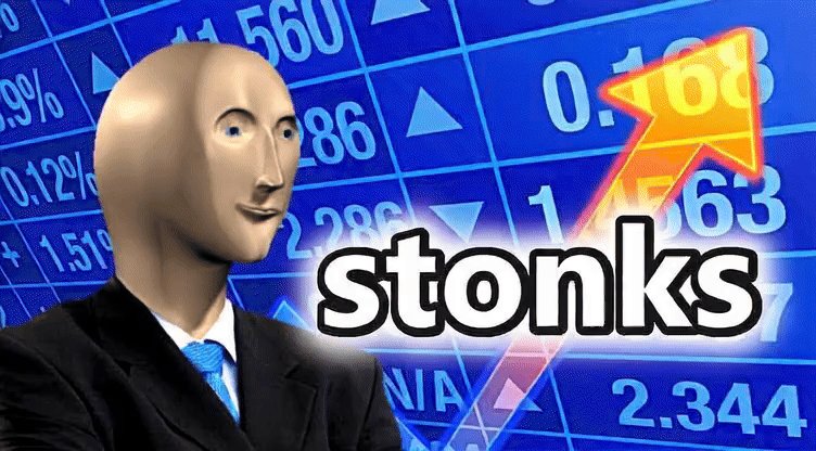 上昇チャートを示すStonksミームGIF