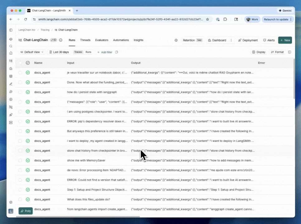 Trace filter UI demo